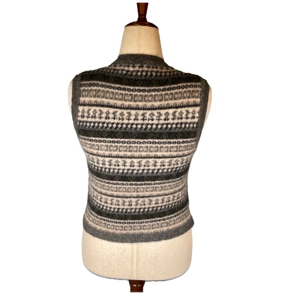 Vintage Spin Women’s Wool Vest Geometric Preppy 80s 90s Classic Size Medium - Picture 3 of 6